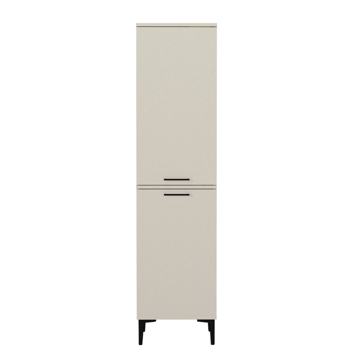 Singa laundry cabinet with laundry basket, sandstone, 45x40x180 cm