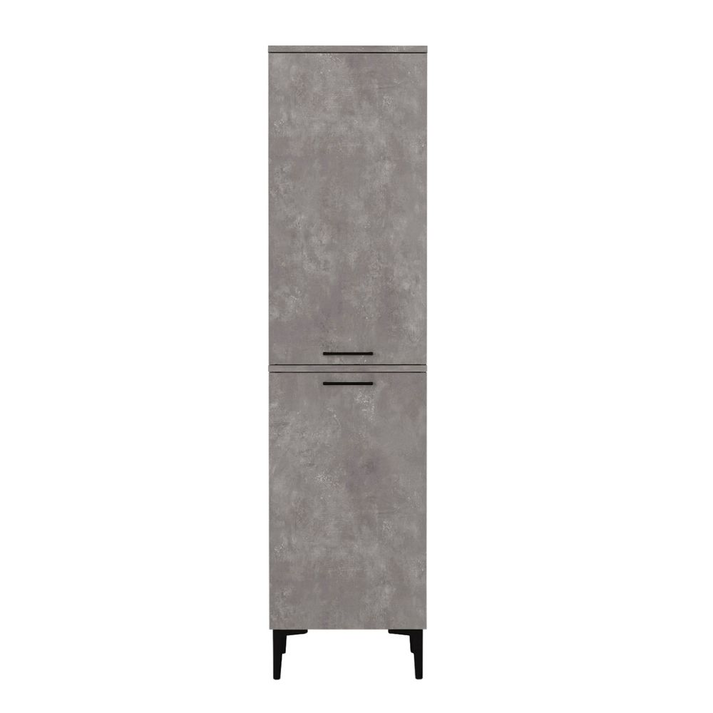 Singa laundry cabinet with basket, concrete gray, 45x40x180 cm