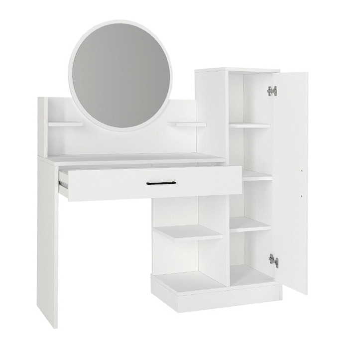 Τουαλέτα με καθρέπτη Andera χρώμα λευκό 123,9x35x144,4εκ.