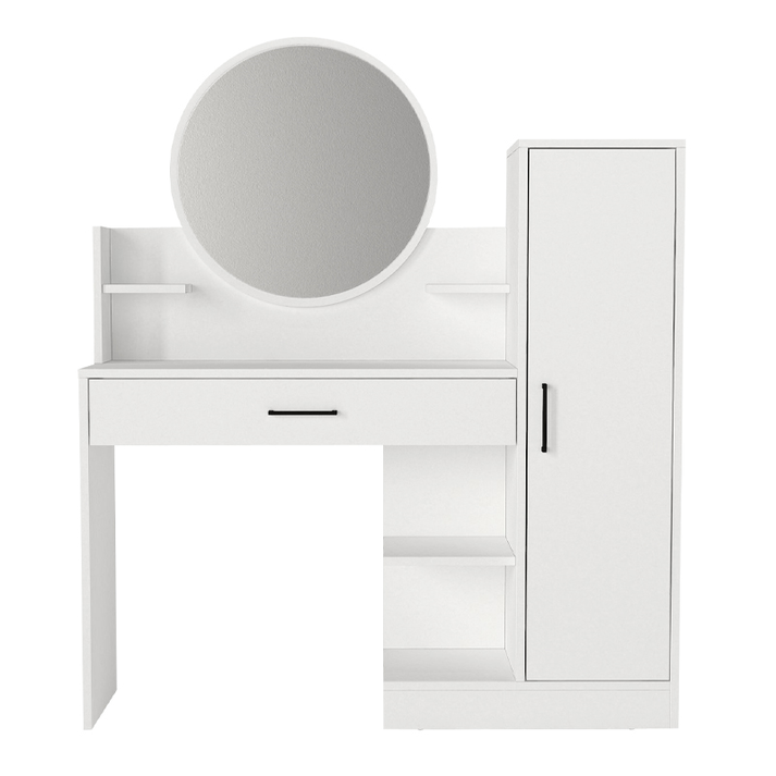 Τουαλέτα με καθρέπτη Andera χρώμα λευκό 123,9x35x144,4εκ.