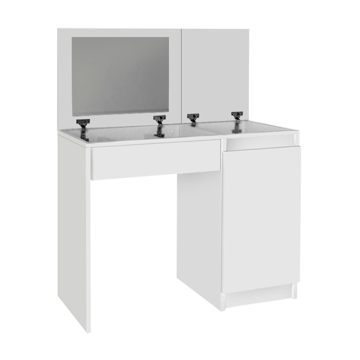 Τουαλέτα με καθρέπτη Huma χρώμα λευκό 90x45x118,2εκ.