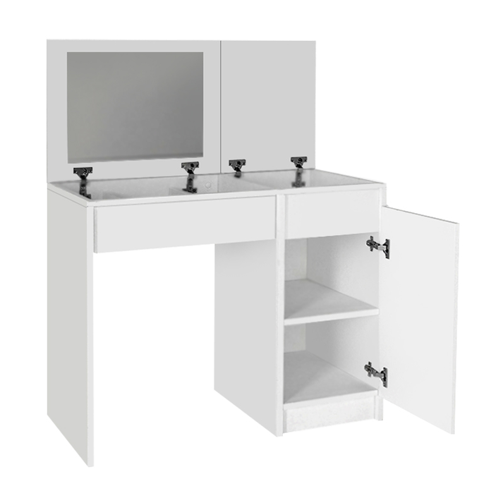 Τουαλέτα με καθρέπτη Huma χρώμα λευκό 90x45x118,2εκ.