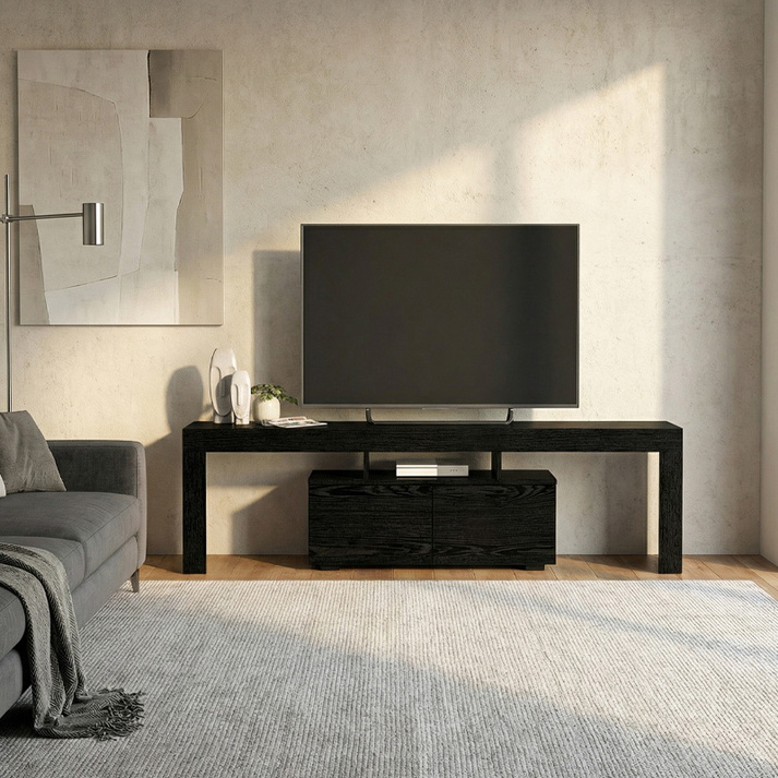 Έπιπλο τηλεόρασης Woodra χρώμα sencron black 180x31,3x50,2εκ.