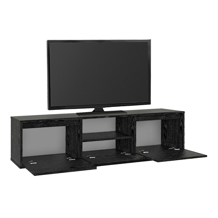 Έπιπλο τηλεόρασης Lumbera χρώμα sencron black 160x29,5x42εκ.