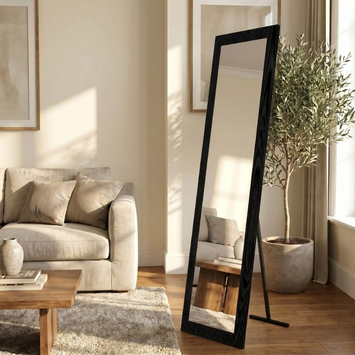 Καθρέπτης δαπέδου - τοίχου Lalu χρώμα sencron black 40x150εκ.