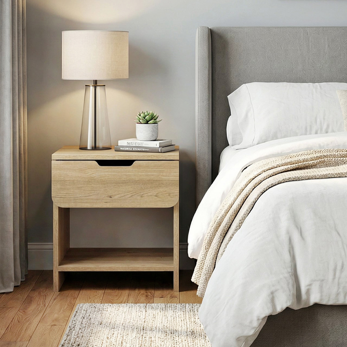 Κομοδίνο Mida χρώμα sepet oak 45x40x52εκ.