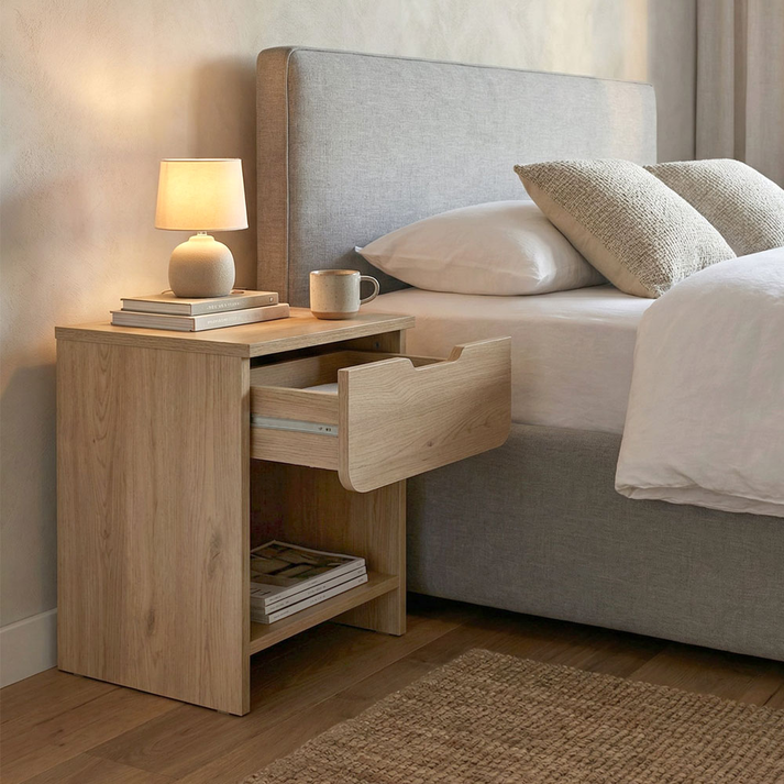 Κομοδίνο Mida χρώμα sepet oak 45x40x52εκ.