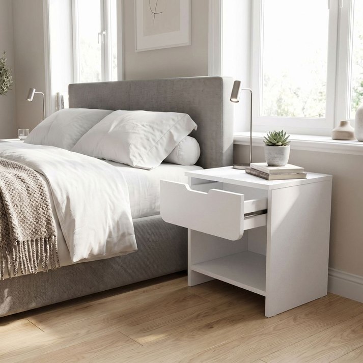 Mida bedside cabinet white 45x40x52 cm