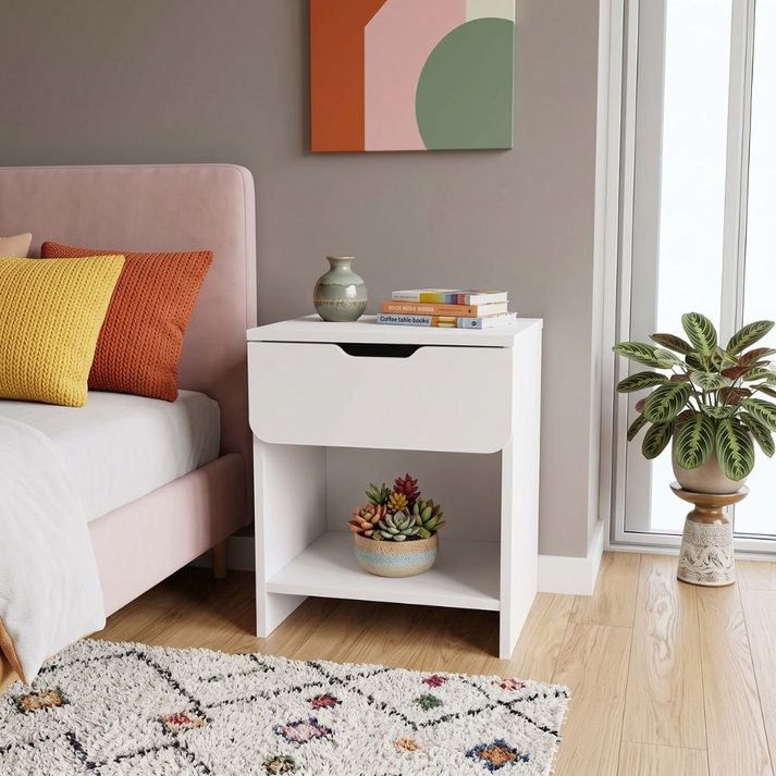 Mida bedside cabinet white 45x40x52 cm