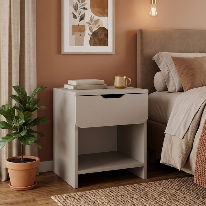 Mida bedside cabinet, sandstone, 45x40x52 cm