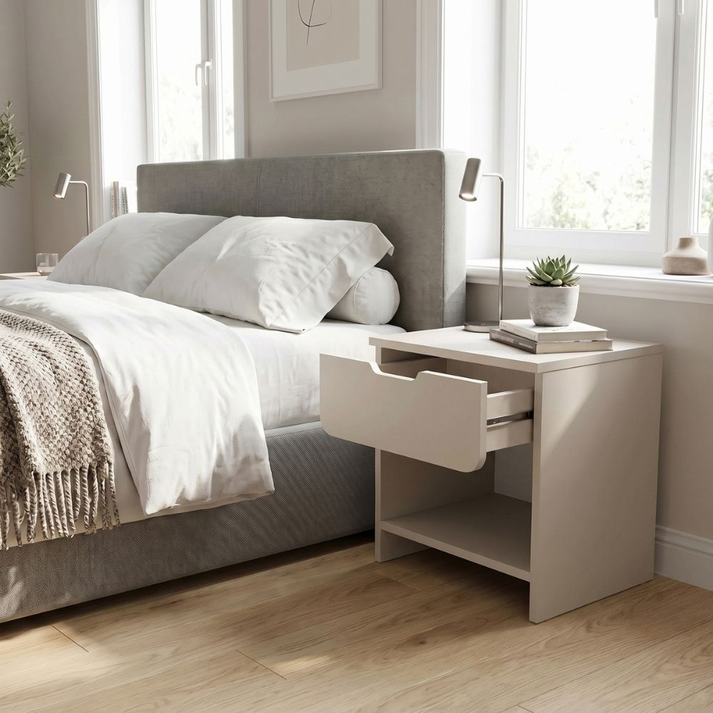 Mida bedside cabinet, sandstone, 45x40x52 cm