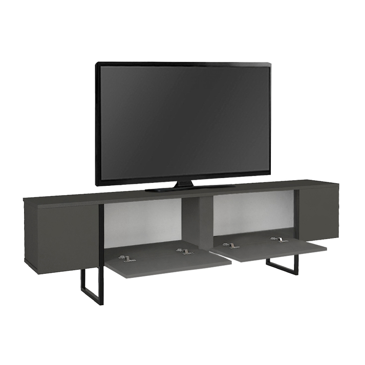 Έπιπλο τηλεόρασης Orontes χρώμα ανθρακί 180x29,6x50εκ.