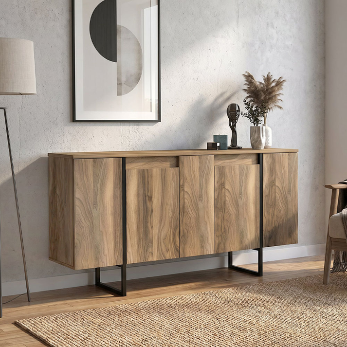 Μπουφές Orontes χρώμα καρυδί 160x35,2x80εκ.