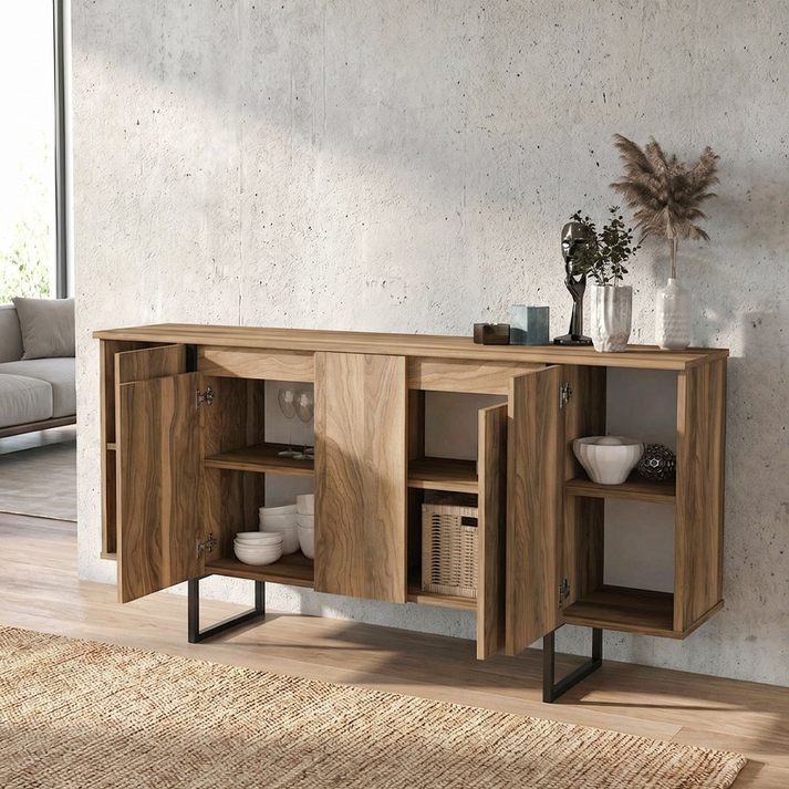 Μπουφές Orontes χρώμα καρυδί 160x35,2x80εκ.