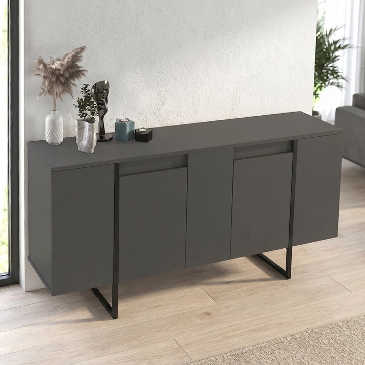Μπουφές Orontes χρώμα ανθρακί 160x35,2x80εκ.