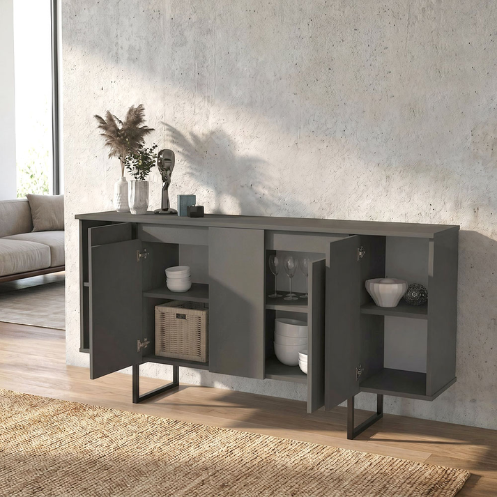 Μπουφές Orontes χρώμα ανθρακί 160x35,2x80εκ.