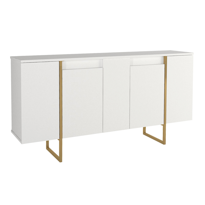 Μπουφές Orontes Mχρώμα λευκό - χρυσό 160x35,2x80εκ.