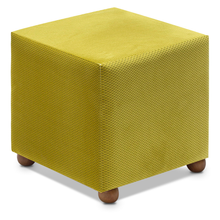 Σκαμπώ Ranma υφασμάτινο χρώμα λαδί 40x40x40εκ.
