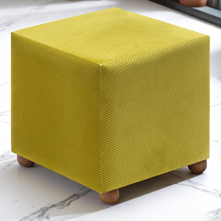 Σκαμπώ Ranma υφασμάτινο χρώμα λαδί 40x40x40εκ.