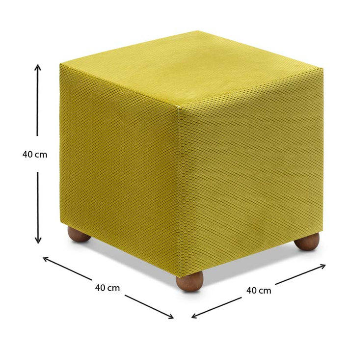 Σκαμπώ Ranma υφασμάτινο χρώμα λαδί 40x40x40εκ.