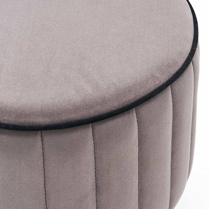 Σκαμπώ Rose βελούδινο χρώμα γκρι 40x40x40εκ.