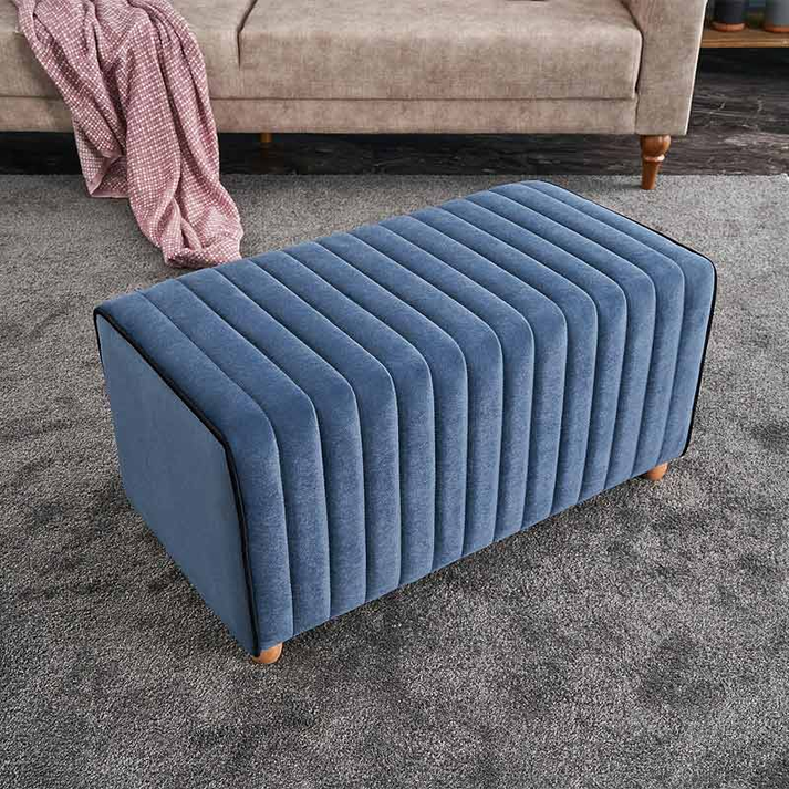 Σκαμπώ Mabel βελούδινο χρώμα μπλε 80x40x40εκ.