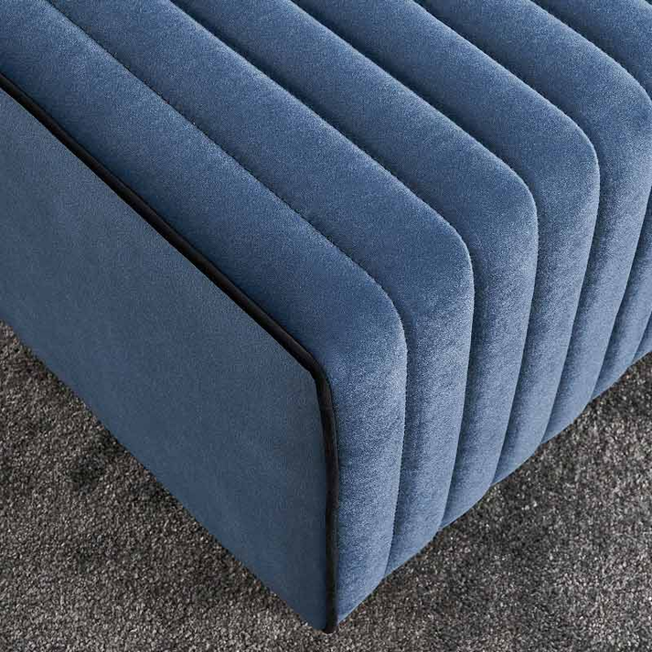 Σκαμπώ Mabel βελούδινο χρώμα μπλε 80x40x40εκ.