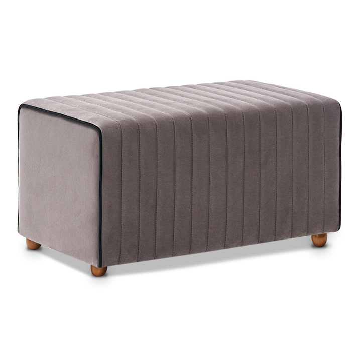 Σκαμπώ Mabel βελούδινο χρώμα γκρι 80x40x40εκ.