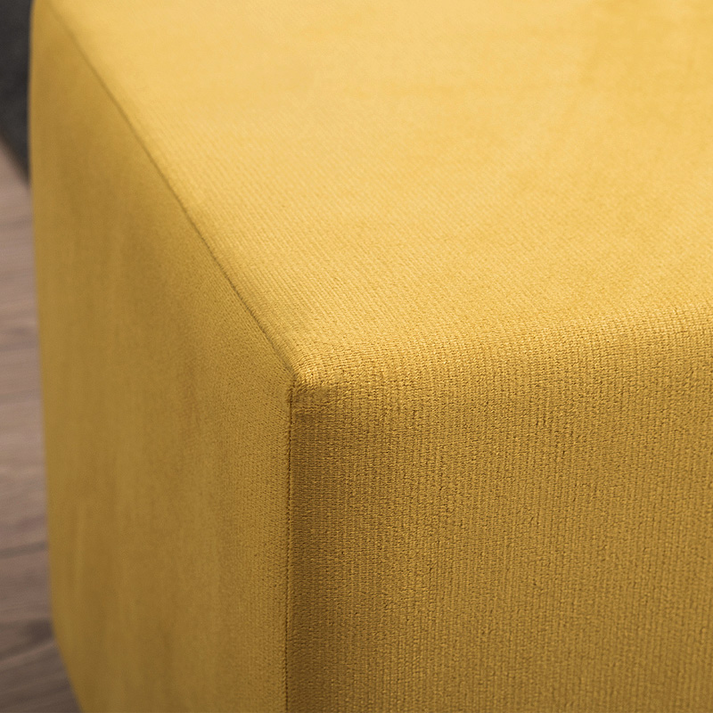 Σκαμπώ Daisy υφασμάτινο χρώμα κίτρινο 40x40x40εκ.