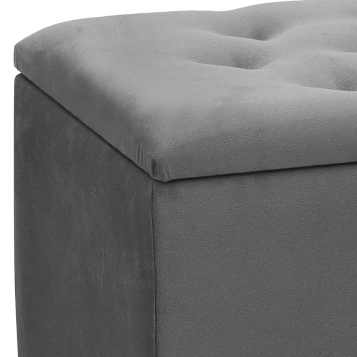 Σκαμπώ - Ταμπουρέ Lotus βελούδινο χρώμα γκρι 90x40x50εκ.