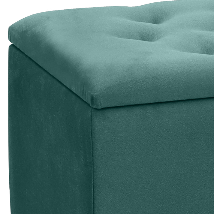 Σκαμπώ - Ταμπουρέ Lotus βελούδινο χρώμα κυπαρισσί 90x40x50εκ.