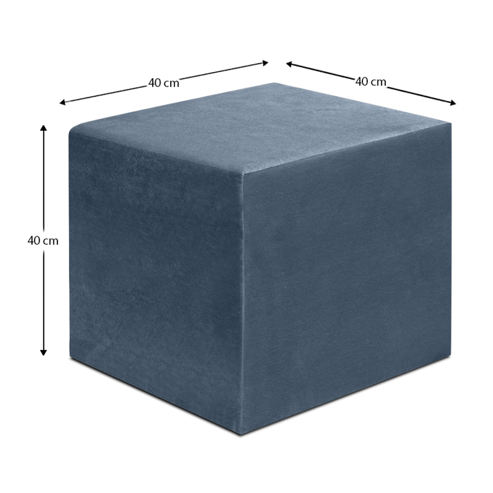 Σκαμπώ April βελούδινο χρώμα ανθρακί 40x40x40εκ.