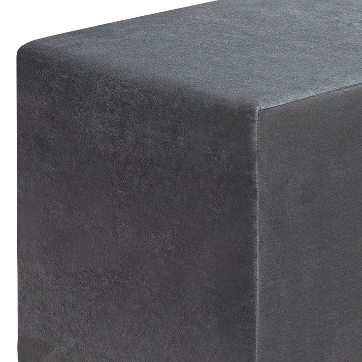 Σκαμπώ April βελούδινο χρώμα γκρι 40x40x40εκ.