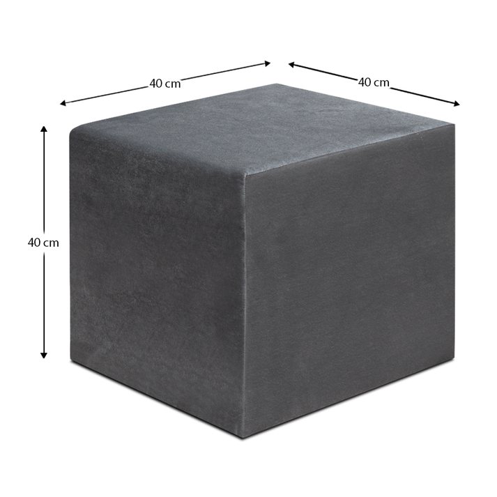 Σκαμπώ April βελούδινο χρώμα γκρι 40x40x40εκ.