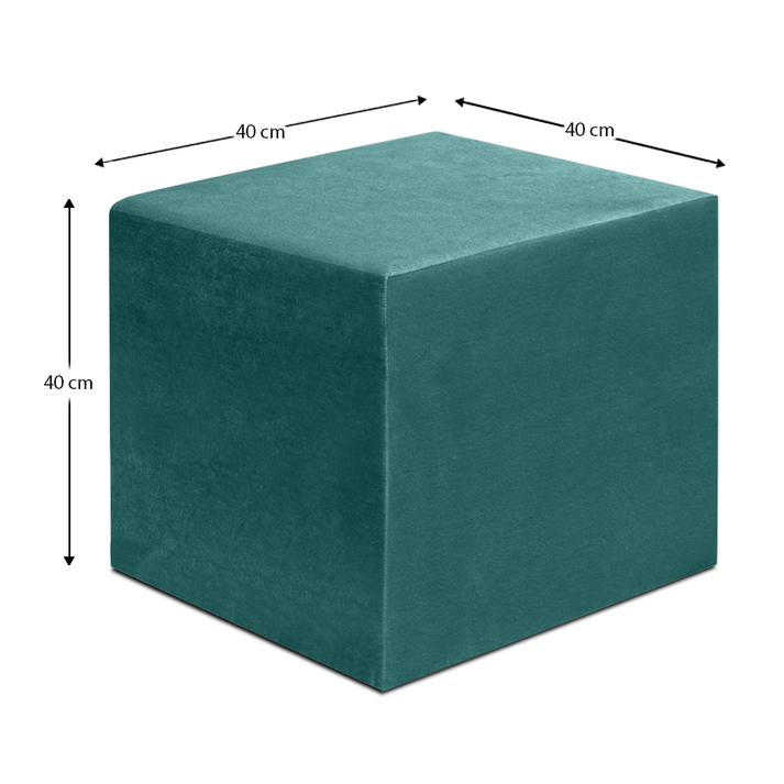 Σκαμπώ April βελούδινο χρώμα κυπαρισσί 40x40x40εκ.
