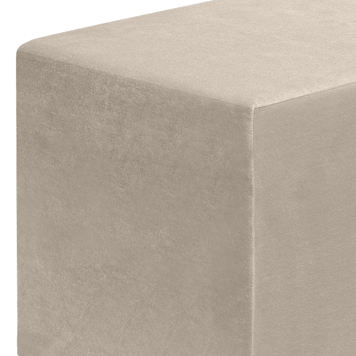 Σκαμπώ April βελούδινο χρώμα μπεζ 40x40x40εκ.