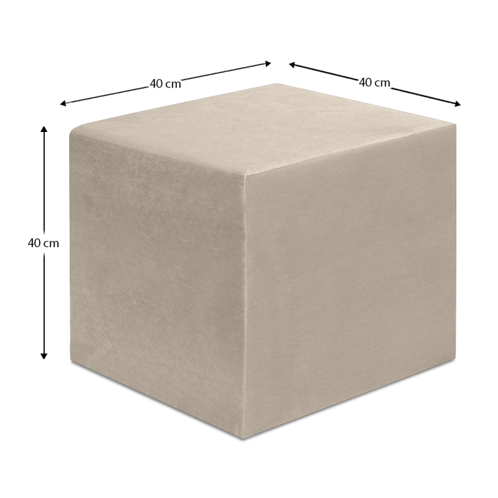 Σκαμπώ April βελούδινο χρώμα μπεζ 40x40x40εκ.