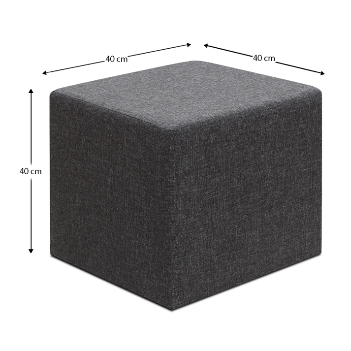 Σκαμπώ Linda υφασμάτινο χρώμα ανθρακί 40x40x40εκ.