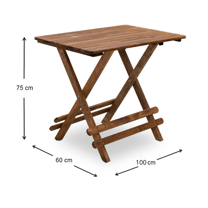 Τραπέζι πτυσσόμενο Queen από ξύλο οξιάς σε χρώμα καρυδί εμποτισμού 100x60x75εκ.