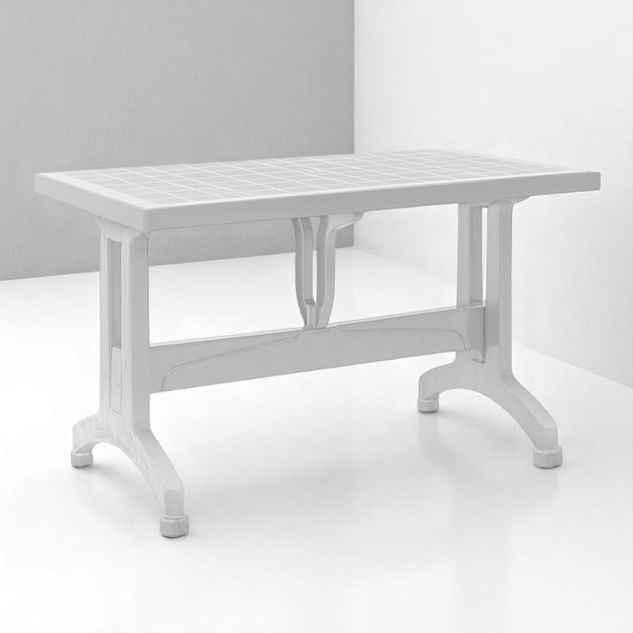 Τραπέζι πολυπροπυλενίου Callan χρώμα λευκό 120x70x73εκ.