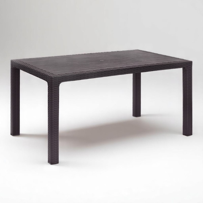 Τραπέζι πολυπροπυλενίου Kalan χρώμα καφέ 150x90x75εκ.