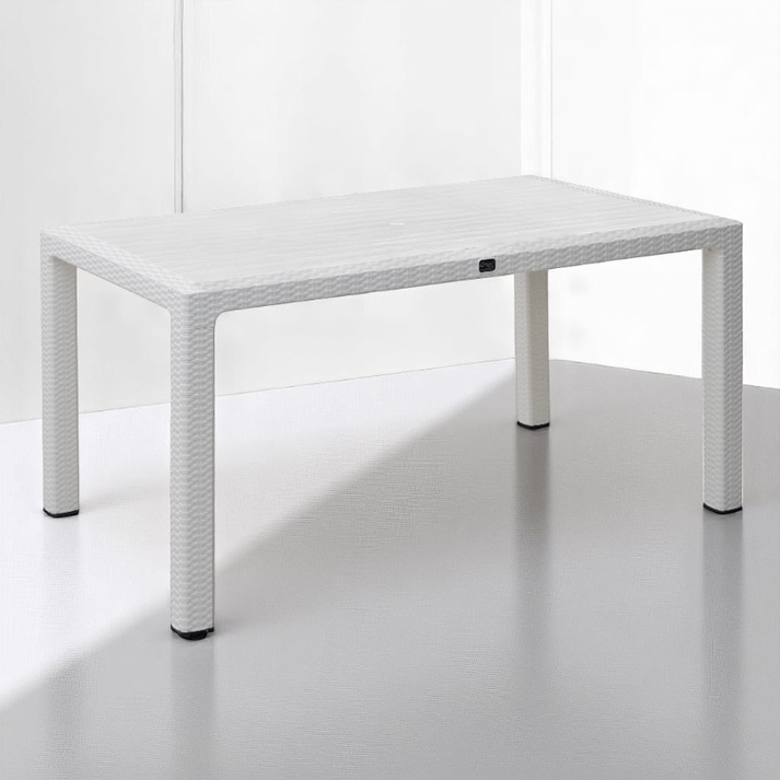Τραπέζι πολυπροπυλενίου Kalan χρώμα λευκό 150x90x75εκ.