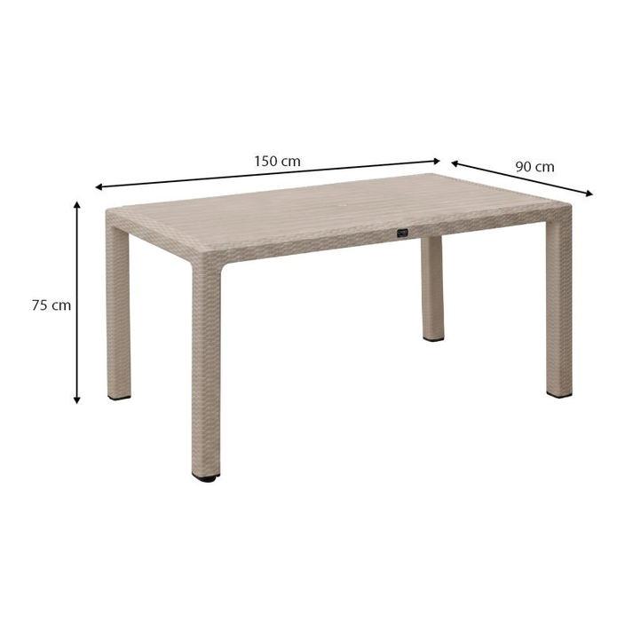 Τραπέζι πολυπροπυλενίου Kalan χρώμα cappuccino 150x90x75εκ.