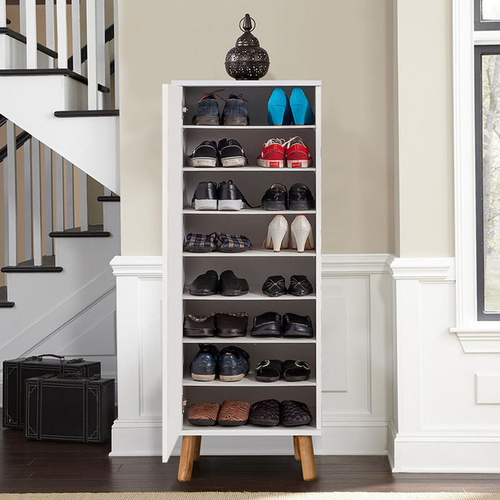 Παπουτσοθήκη Assiri χρώμα λευκό 50x38x135εκ.