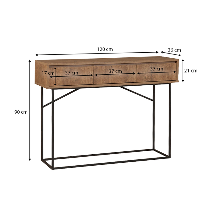 Κονσόλα Amedeo χρώμα καρυδί 120x36x90εκ.