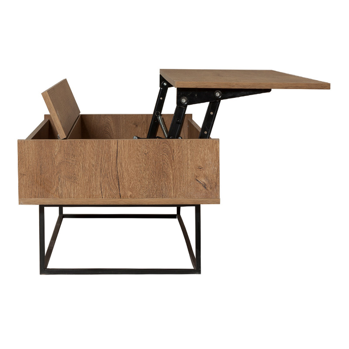 Τραπεζάκι σαλονιού Amedeo με σερβιτόρο χρώμα καρυδί 120x60x43εκ.