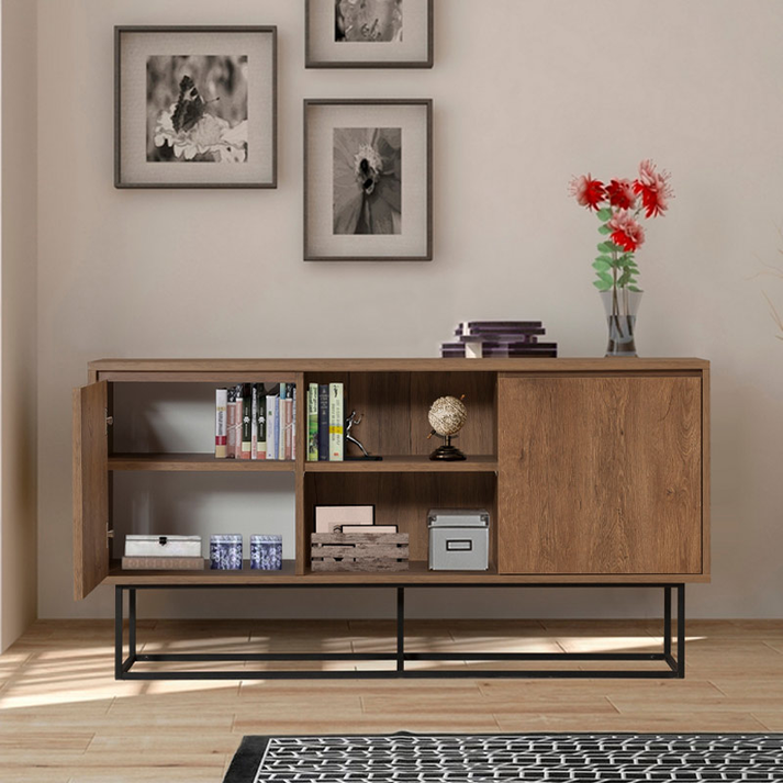 Μπουφές Amedeo χρώμα καρυδί 140x36x72εκ.