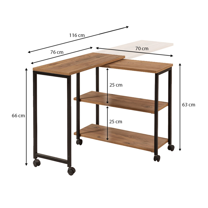 Τραπεζάκι βοηθητικό Frenk πολυμορφικό χρώμα atlantic pine 76x30x66εκ.