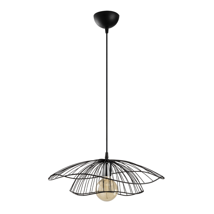 Φωτιστικό οροφής Yildo E27 μεταλλικό μονόφωτο χρώμα μαύρο Φ50x111εκ.