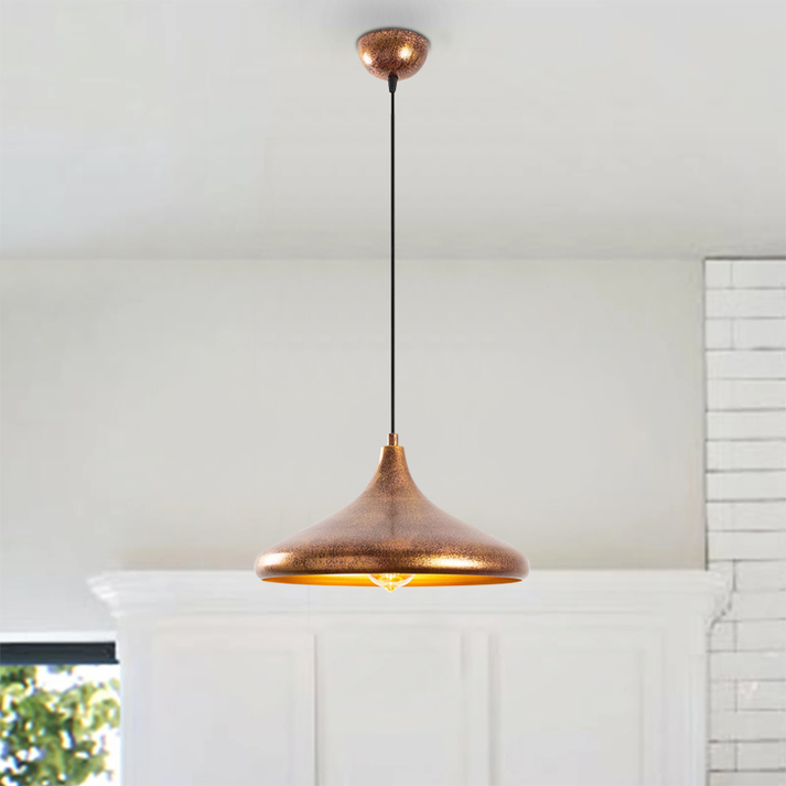 Φωτιστικό οροφής Barek E27 μεταλλικό μονόφωτο χρώμα bronze Φ34x119εκ.